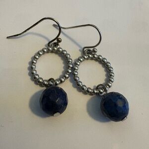 Elegant Blue Beaded Earrings